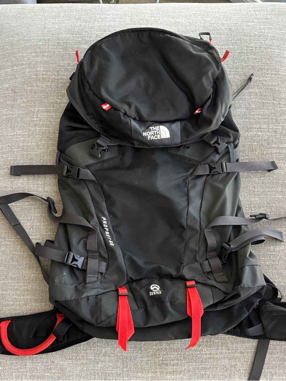 The North Face Black Backpack with Red Accents - Men's Hiking Pack